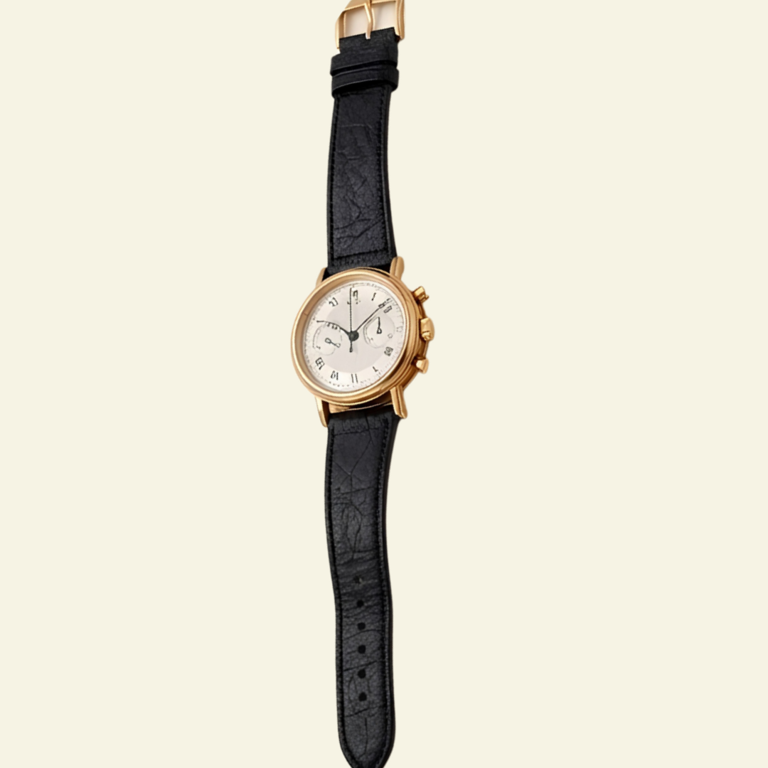 Classic Chronograph Watch - Black & Gold
