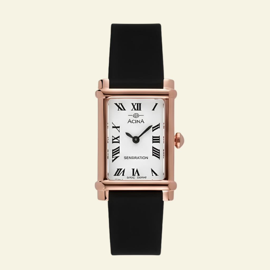 Slim Dress Watch - Black & Rose Gold
