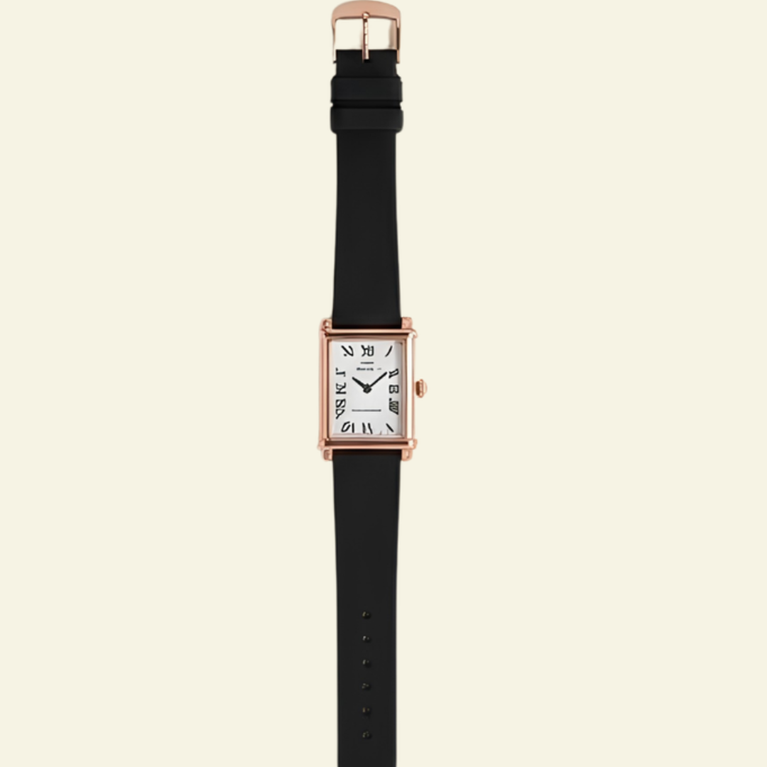 Slim Dress Watch - Black & Rose Gold