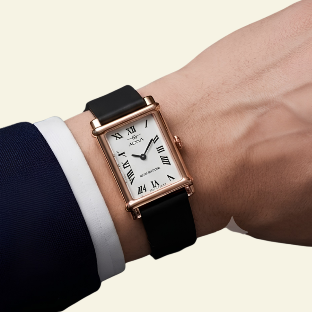 Slim Dress Watch - Black & Rose Gold