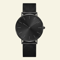 Black Mesh Strap Watch