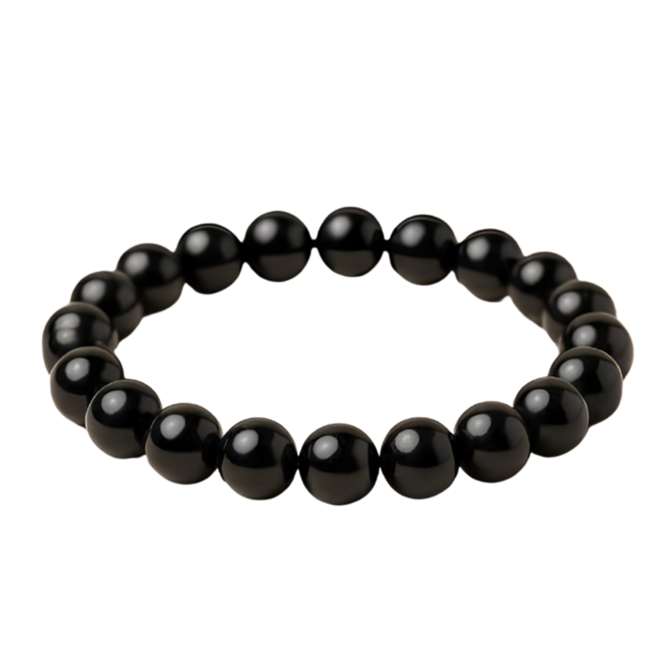 Men's Black Beaded Bracelet