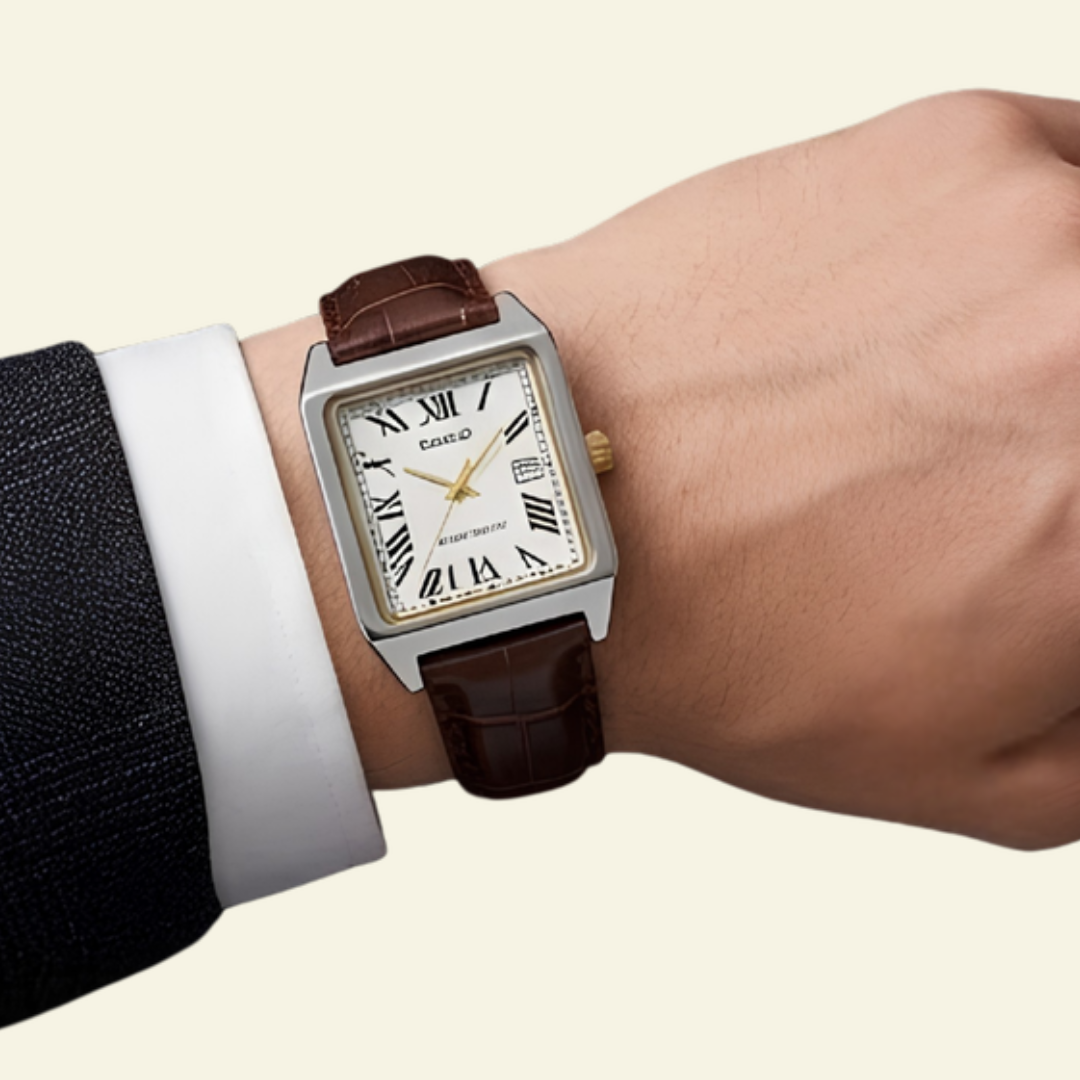 Vintage Analog Watch - Brown Leather