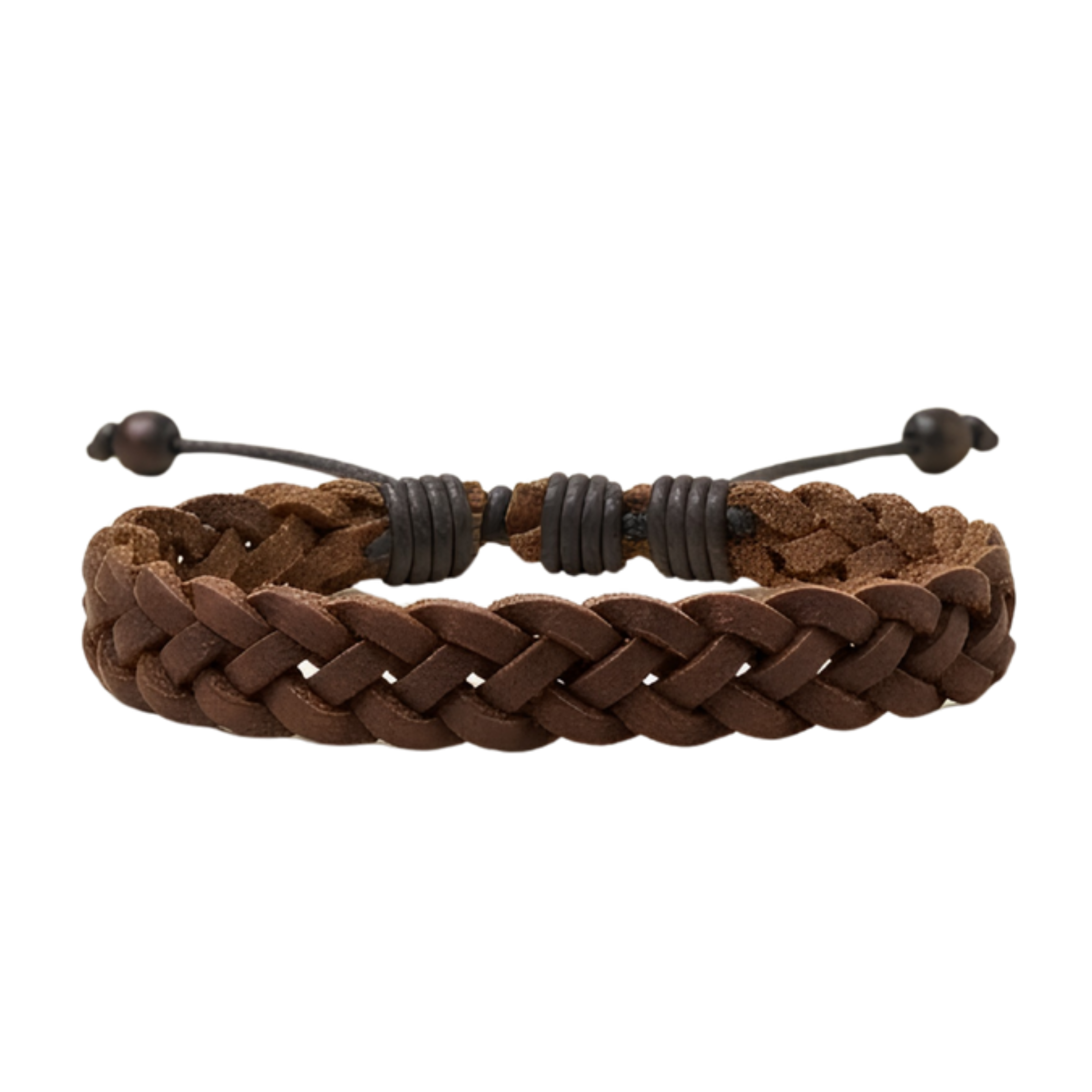 Leather Braided Bracelet - Brown