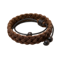 Leather Braided Bracelet - Brown