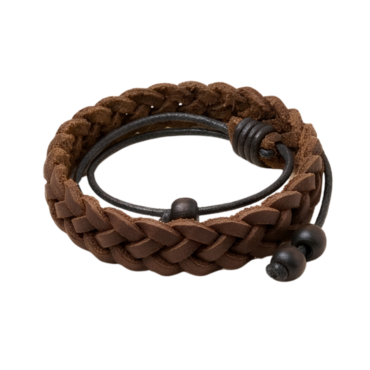 Leather Braided Bracelet - Brown