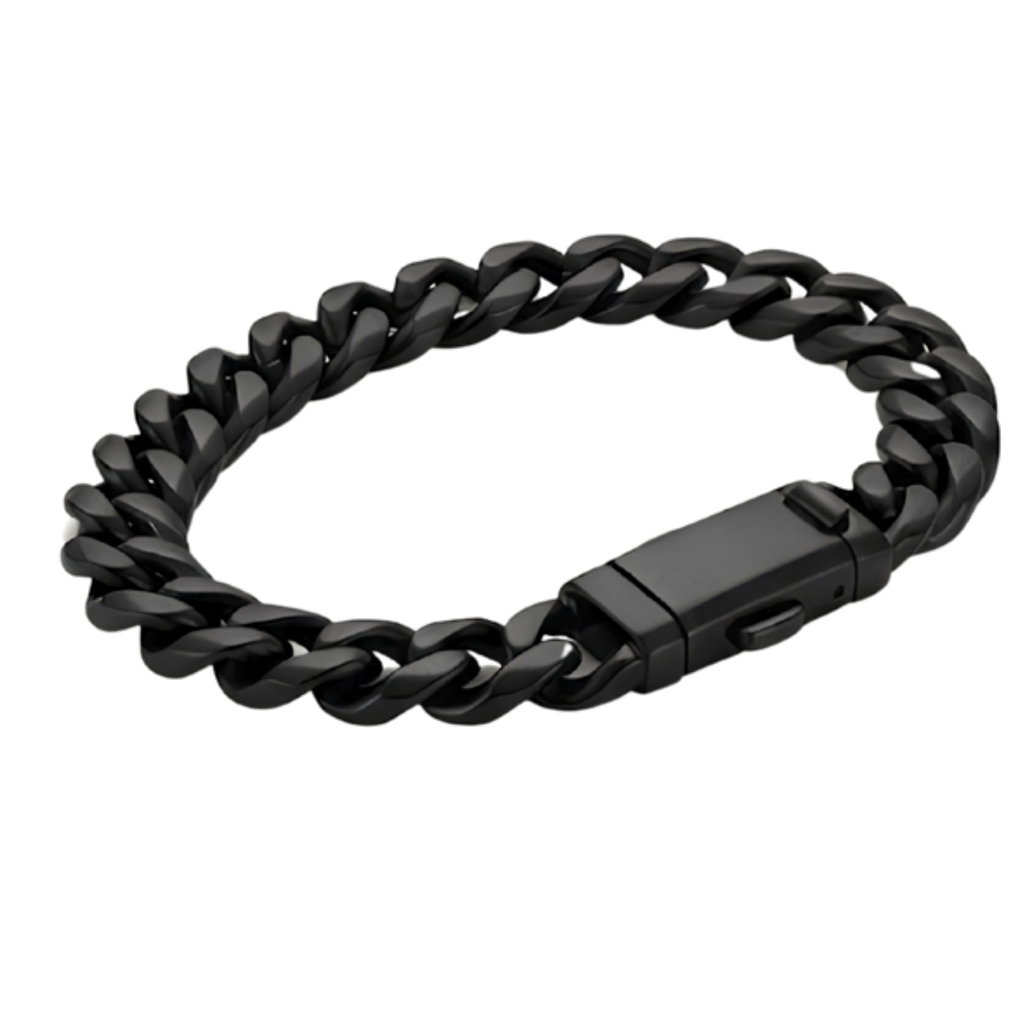 Matte Black Cuban Link Bracelet