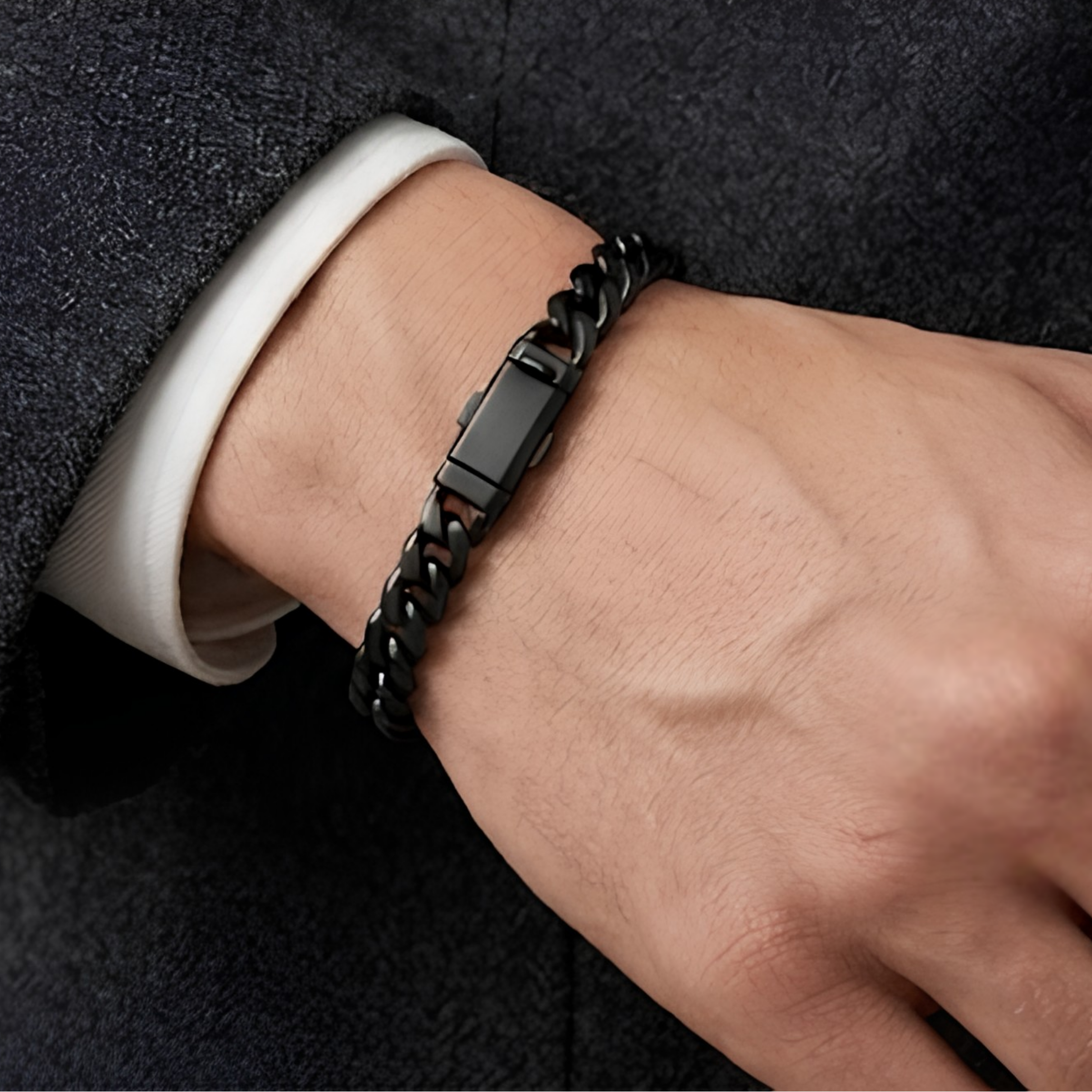 Matte Black Cuban Link Bracelet