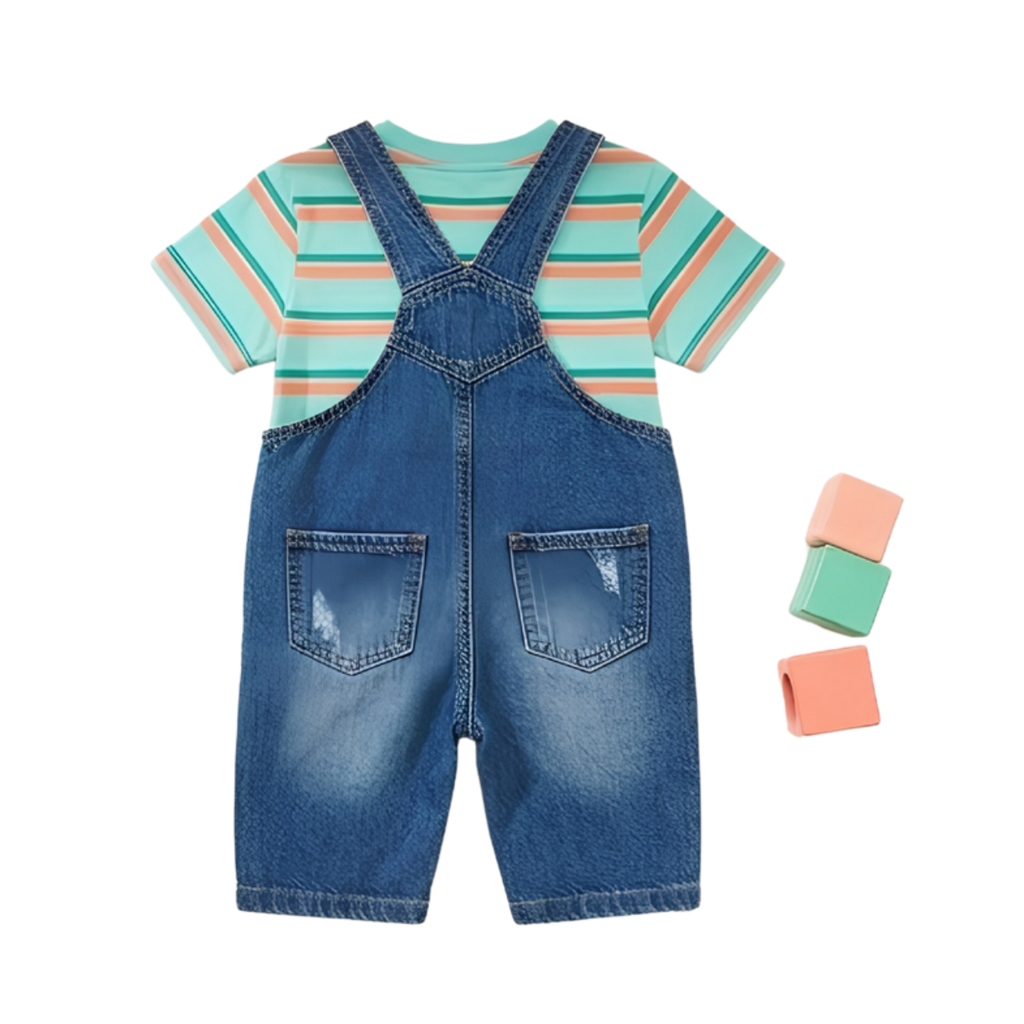 Kids Denim Dungaree Set