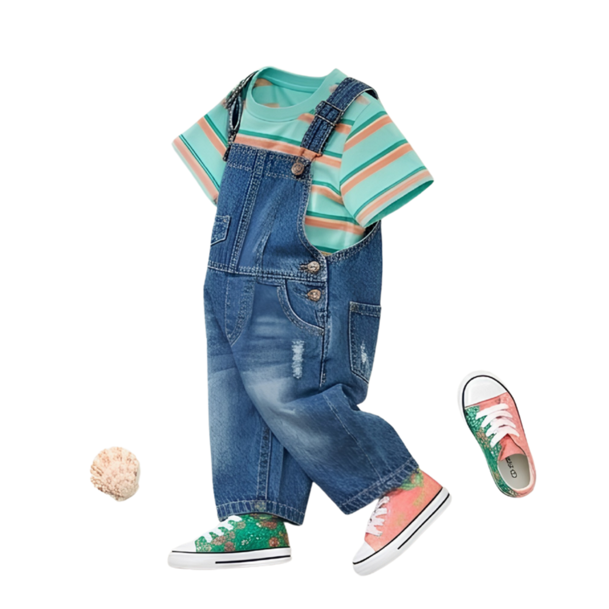 Kids Denim Dungaree Set